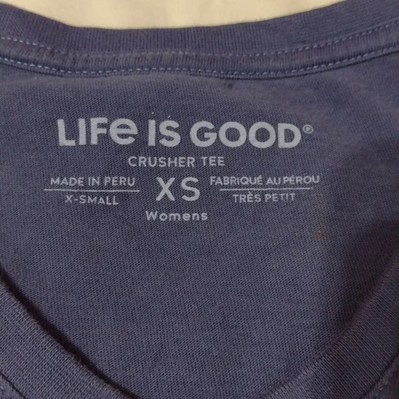 Beautiful blue Life is Good  crusher tee, sz XS - Picture 7 of 12